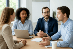 Travail équipe stratégie entreprise